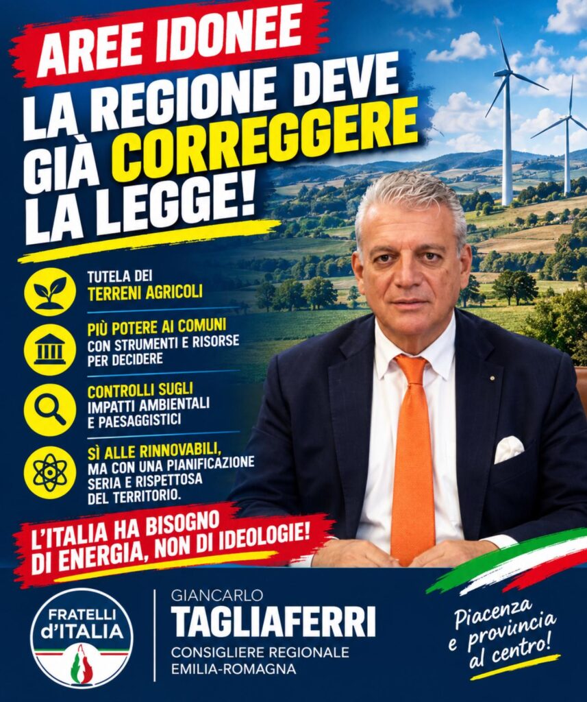 Grafica sul tema delle aree idonee con Giancarlo Tagliaferri